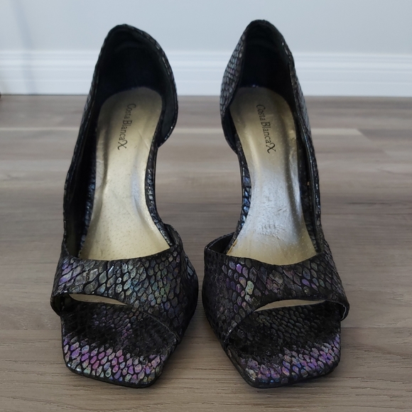 Navy snake-look heels - Picture 3 of 3